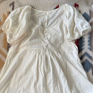 Elegant White Puff Sleeve Top